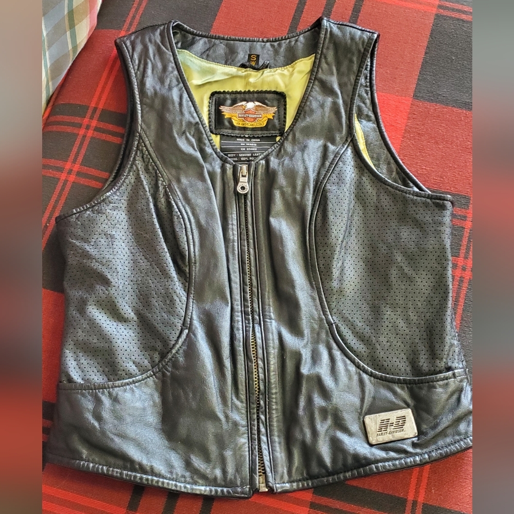Harley-Davidson Black Perforated Leather Vest